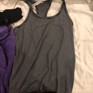 Striped lululemon racer back tank top!
